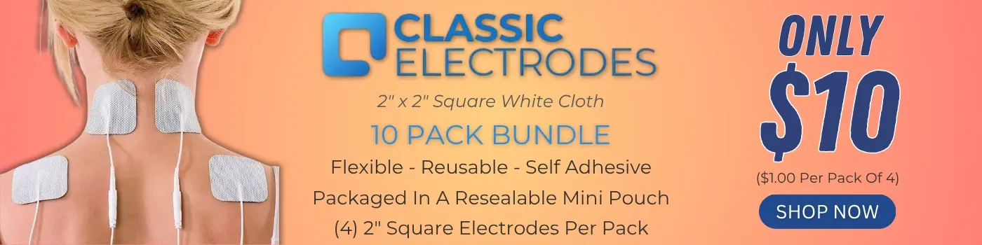 TENS Pros Classic 2-Go OTC 2x2 White Cloth Electrodes | On Sale
